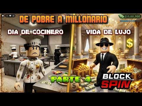 💥BLOCK SPIN💥🔥DE POBRE A MILONARIO PARTE 4 TRABAJANDO DE COCINERO💸💸🔥