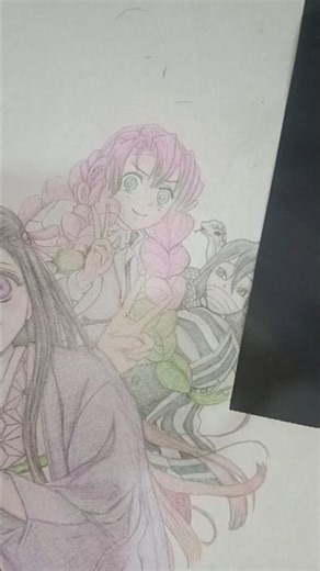 Love Hashira Portrait | Pink & Green Aesthetic Anime Art