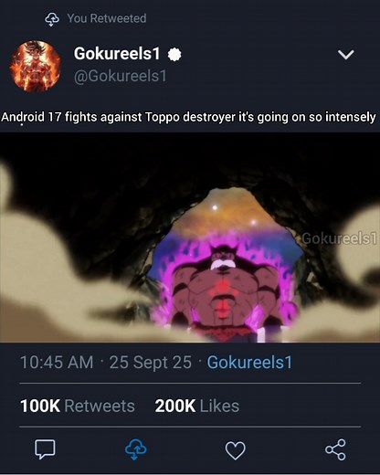 18K views · 732 reactions | Android 17 fights against Toppo destroyer it's going on so intensely | Gokureels1 | Facebook