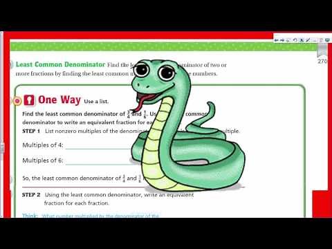 Go Math 5th Grade Lesson 6.5 Common Denominators Equivalent Fractions