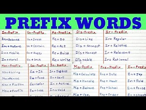 Prefix। Prefix Re, Non, Im, Mis, Un, Pre, Dis, Ir, Ex, In, En prefix words