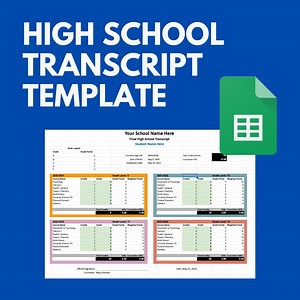 High School Homeschool Transcript Template Google Sheets for Homeschool, Penn Foster, GED, High School Instant Download Back to School - Etsy