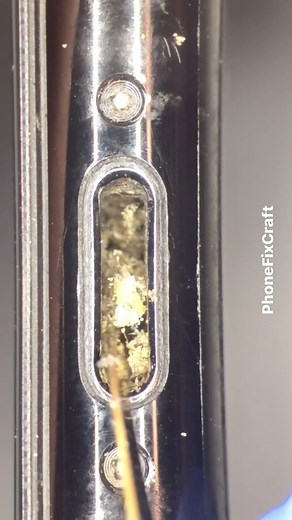Satisfying charging port cleaning under the microscope 🔬 If you enjoy repair and phone cleaning videos you might like to check our YouTube channel. We have over 500 🎉 videos and we upload a new one every week (link in bio) ☝️ Attention⚠️ The procedure you see in this video is carried out by an experienced technician. We do NOT encourage or recommend trying to clean your phone’s charging port or speakers at home. If you feel that your phone needs such service, please visit your local repair sho