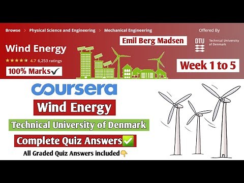 Wind Energy | Coursera | Technical University of Denmark | Week 1 to 5 | Complete Quiz Answers
