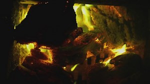 Close up of fire in a furnace - Free Stock Video