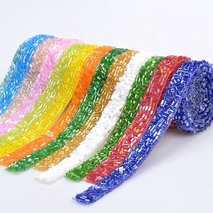 [Hot Item] 1cm Width Tubule Chain Beaded Rhinestone Hot Fix Trim Garment Accessory Iron on Trims