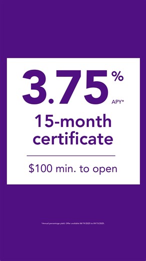 💰 Lock in your rate with Kinecta’s new 15-month Certificate earning 3.75% APY! A smart, secure way to grow your savings — start with just $100. ✔️ Fixed rate = peace of mind ✔️ Dividends compounded monthly ✔️ NCUA insured up to at least $250,000 ⏳ Don’t wait — this limited-time offer ends October 20, 2025. 🔗 Learn more and open your account: www.kinecta.org/certs #kinectacertificates #SmartSavings #LockInYourRate #money Membership requirements apply. APY = Annual percentage yield. Offer valid 