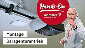 Marantec Comfort 380 Garagentorantrieb, Set inkl. 2 Handsender, elektrischer Torantrieb für Garagentore, Sektionaltore und Schwingtore, Weiß