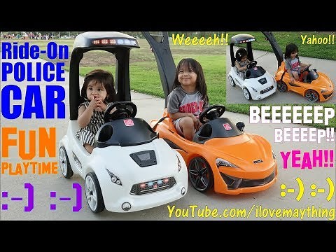 A POLICE Car Toy Playtime Fun! Step 2 Police Interceptor Push Along Ride-On Car Unboxing
