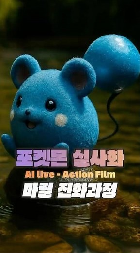 루리리가 진화하면? 실사화된 마릴과 마릴리까지 한눈에! 🔵✨ | Realistic Evolution of Azurill to Marill and Azumarill! 🌀💧