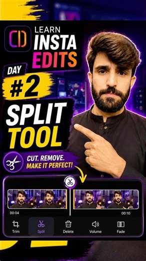 ✂️ Learn the Split Tool in Insta Edits and edit videos like a pro! #Shorts