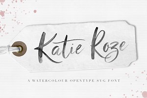 Katie Roze Watercolor Font, a Script Font by By Lef