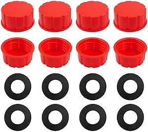 Gas Can Coarse Thread Cap, Solid Transportation Gas Can Caps red