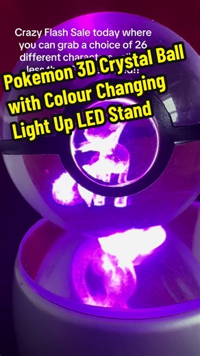 Pokemon 3D Crystal Ball with Colour Changing Light Up LED Stand #tiktokmademebuylt #tiktokshop #pokemon #pokemontiktok #pokemoncommunity