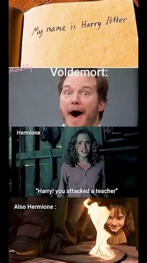Harry Potter vs Hermione? 😱 | The cursed teacher attack meme is pure chaos! #harrypotter