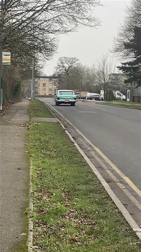 1959 Ford Galaxie V8 true dual exhaust glasspack driving sound