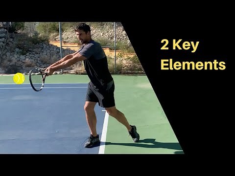 Two handed backhand contact point