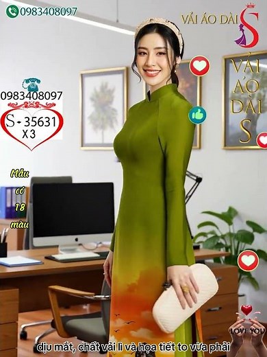 Tips for wearing a moss green ao dai (traditional Vietnamese dress) elegantly to work, especially...