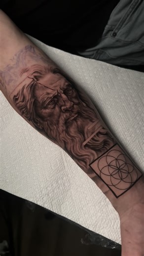 David Pearson on Instagram: "The start of a really exciting sleeve on Mitch. Couldn’t wait to share it. Super happy with how things are coming along in this first session. #WIP more to come.. I still have some availability in December for anyone wanting to get tattooed, and I’m still super interested in doing some fancy script so I’ll run great deals on those. 👍 #chicagotattooartist #illinoistattooartist #tattoos #wisconsintattooartist #indianatattooartist #surrealism #tattoo #blackandgreytatto