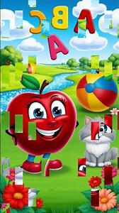 Apple and Cat Playing | Funny Apple Cat Video for Kids #phonicsforkids