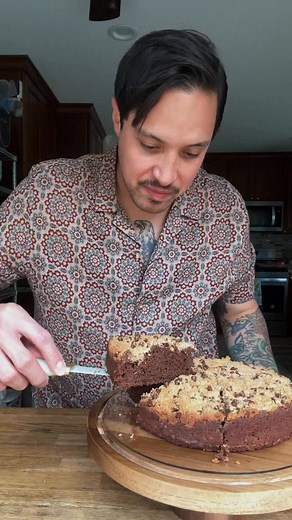 Grab the full recipe for this Chocolate Coffee Cake on my site! Note: I halved the recipe and baked it in a 9-inch springform pan! | The Candid Appetite