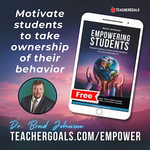 🎁 FREE eBook TODAY! Empowering Students teachergoals.com/empower ‘Empowering Students’ by best selling author Dr. Brad Johnson is a blend of empathy, understanding, and actionable strategies to build meaningful relationships, nurture independence, and motivate students to take ownership of their behavior. For a limited time TeacherGoals Publishing is making the eBook version available for ✨FREE✨ Download your copy today to set a positive classroom culture for the new school year. 👉 We can‘t wa
