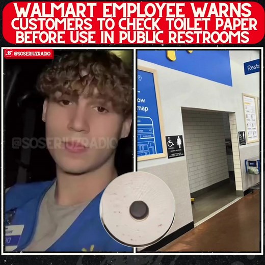 Walmart employee advises people to be cautious when using toilet paper in public restrooms 🧻 ##walmart##bathroom##foryouuu