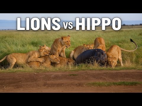 “LIONS vs HIPPO – The Most Shocking Real Fight Ever Caught on Camera!”⭐