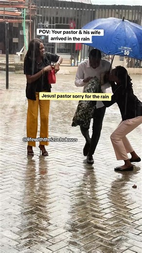 Humorous Pastor and Wife Encounter in the Rain