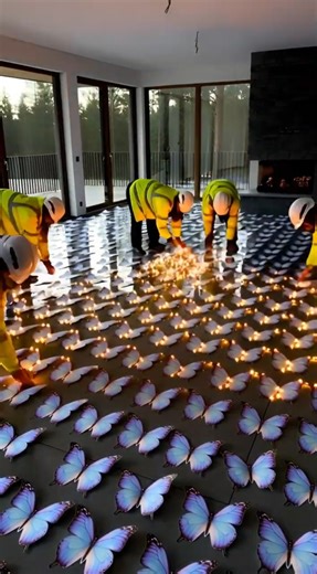 Butterfly & Fairy Lights Epoxy Floor | Magical AI Transformation | Dream Lux Build | #ytshorts