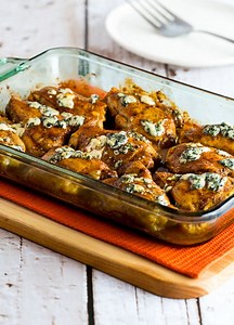 Baked Buffalo Chicken (with Melted Blue Cheese)