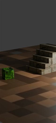 "realistic" Minecraft slime block falling from stairs