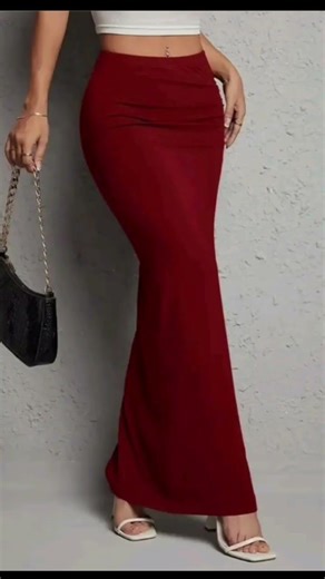 Women 's Elastic waist full Length side cut with side slit #amazonfinds