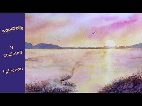 Aquarelle Débutant : Coucher de soleil