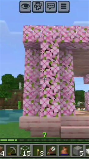 Minecraft mein pink wood se ghar banaya, 😄