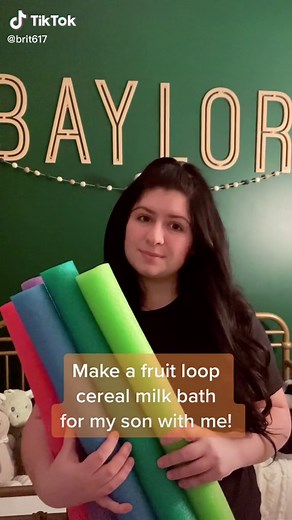 DIY Fruit Loop Cereal Milk Bath Fun for Babies