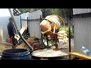 filling the homemade concrete pump