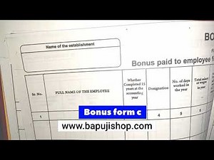Bonus form c. #bonusact #paymentofwagesact #employeebenefit #workersrights