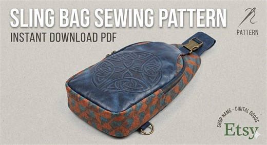 Sling Bag Sewing Pattern PDF, Mens Crossbody Bag Pattern, Digital Download Sewing Projects, DIY Leather Sling Bag Tutorial - Etsy
