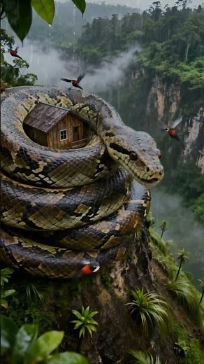 Heavy rain in the tropical python forest inside #nature #rain #relaxing #python