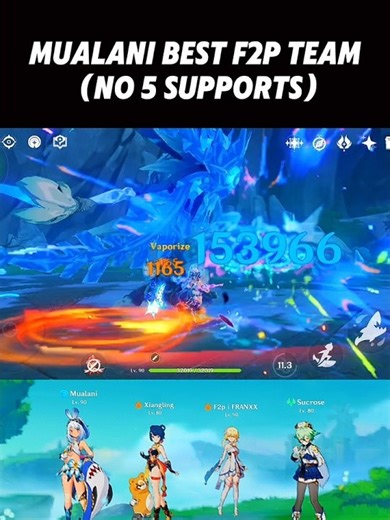 Mualani Best F2P Team 🔥( No ⭐5 Supports ) #genshinimpact