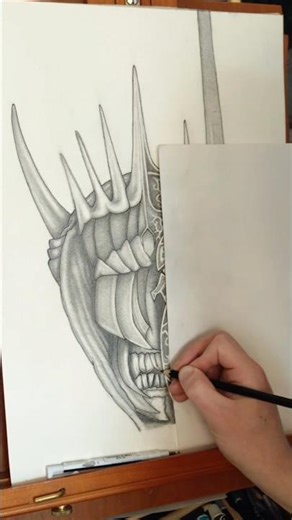Drawing The MOUTH OF SAURON from THE LOTR To DRAKE 🎶 ENERGY Pt9 #shorts #art #lotr #sauron #bilbo
