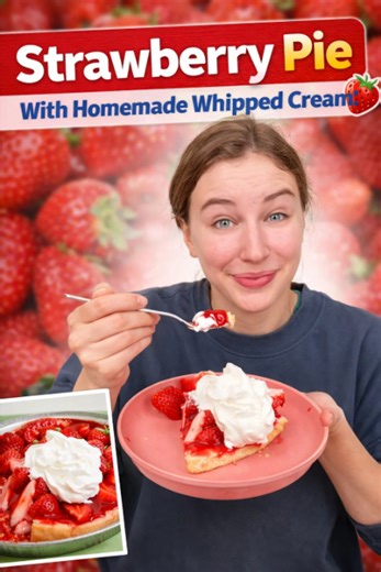 The strawberry pie with fluffy homemade whipped cream