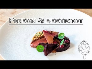 Fine dining pigeon & beetroot dish