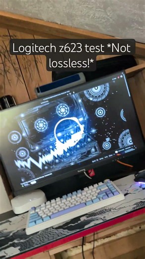 Logitech z623 audio test at about 55% volume