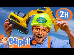 Blippi Visits a Construction Site and Explores an Excavator! | 2 HOURS OF BLIPPI TOYS! - Videos For Kids