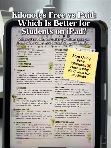 Kilonotes: Free vs Paid for iPad Students
