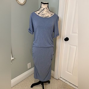 Isabella Oliver Light Blue Maxi Dress | Jersey Knit Feel | Size 4 | Like New