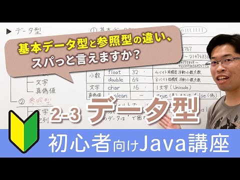 基本データ型と参照型：基本データ型全８種類と文字列(String)型の初心者向け解説【Java入門講座】2-3 データ型