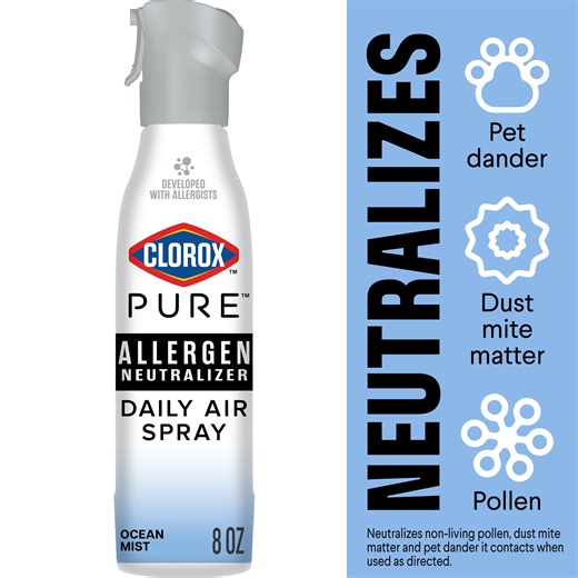 Clorox PURE Allergen Neutralizer Daily Air Spray, Ocean Mist, 8 Ounces